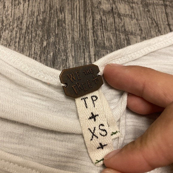 We The Free Top XS Womens Oversized Color Block Short Sleeve Gray Whiter R You - Picture 3 of 4